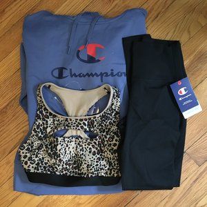 CHAMPION TRAINING KIT - 3PC HOODIE/BRA/LEGGING - X-SMALL